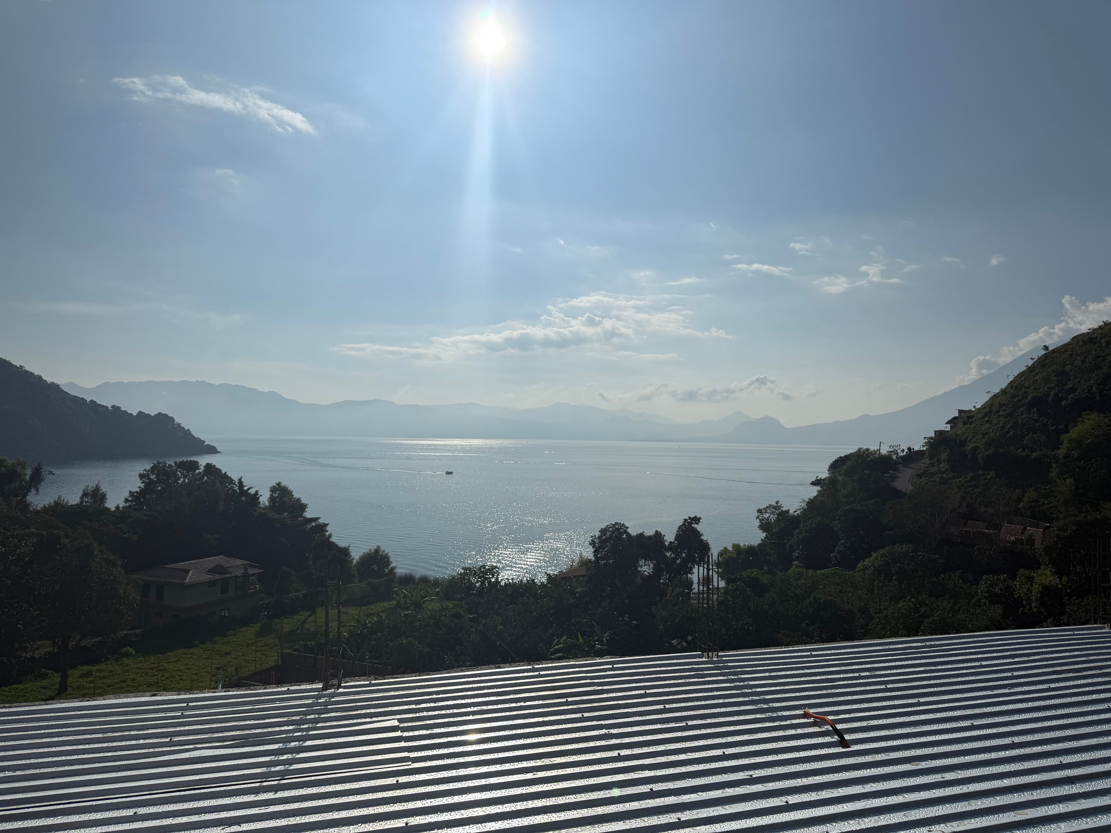 Lake Atitlán and volcanoes from Luma
